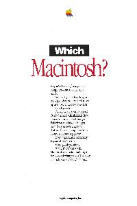 Apple Computer Inc. (Apple) - Which Macintosh?