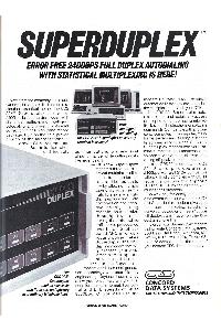 Concord Data Systems - Superduplex error free 2400bps full duplex autodialing with statistical multiplexing is here!