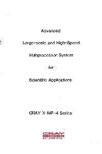 Cray Inc. - Advanced Large-scale and High—Speed Multiprocessor System for Scientific Applications