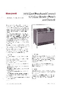 Honeywell - 5176 Card punch and control 5172 Card reader/Punch and control